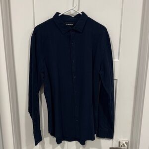 Bonobos Men's Navy Seersucker Button Down Shirt XL Slim fit EUC